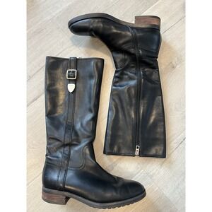 Women's COACH Easton Black Leather Ridding Boots - Size 10 B A01549